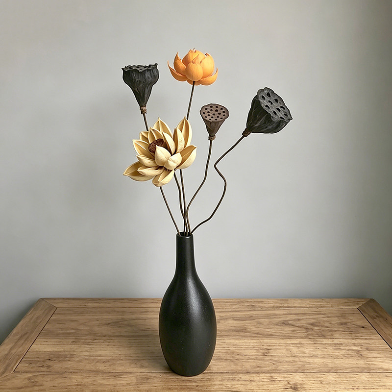 芦苇干花束真花松果风干莲蓬插花天然棉花装饰客厅摆件落地大蒲苇