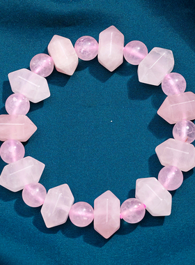 天然水晶双尖柱手链女款单圈