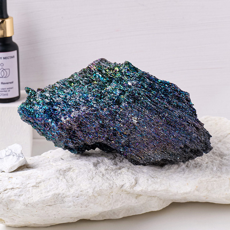 天然水晶七彩矿石原石碳化硅矿石标本花盆鱼缸造景装饰摆件七彩石,淘宝优惠券,粉丝福利购,淘宝优惠卷