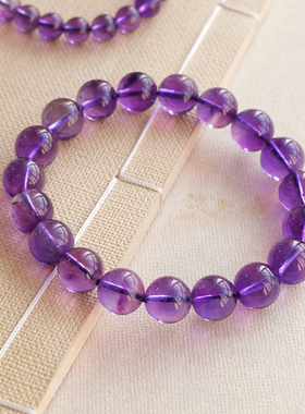 天然紫水晶手串女款单圈