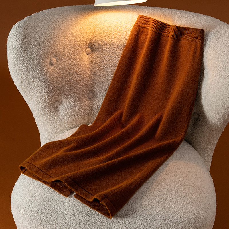 羊范新年红色100纯羊毛半身裙女春秋开叉包臀裙高腰显瘦针织裙子,淘宝优惠券,粉丝福利购,淘宝优惠卷