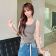 Kaka anti-exposure double U-neck camisole bottoming shirt