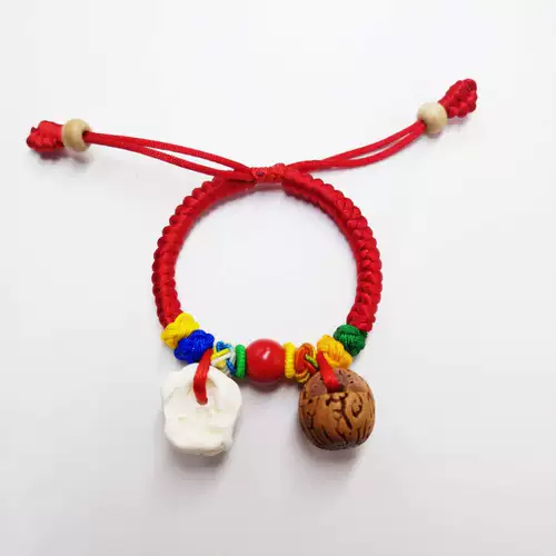 Детский колокольчик, красочный браслет из красной нити, цвета киновари