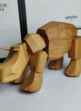 实木办公桌摆件装饰品创意小动物