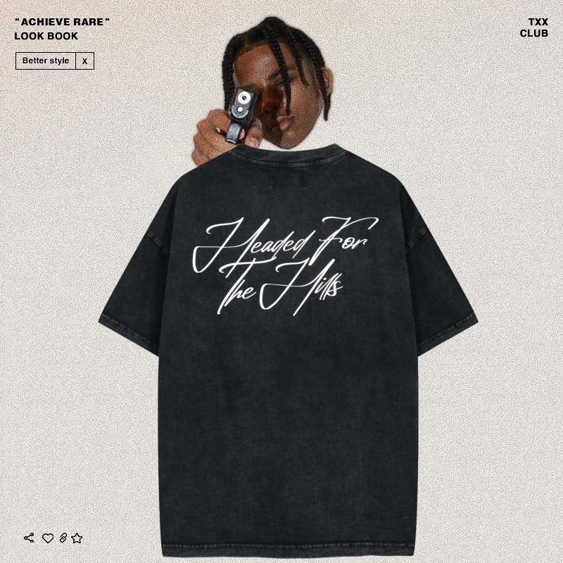 Represent复古夜景印花Vintage高街做旧美式休闲男女宽松短袖T恤 - 图0