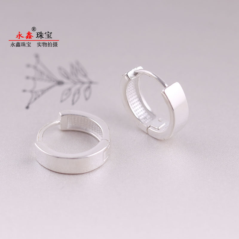 纯银耳扣女999足银耳环实心碎冰冰拉丝水滴轻奢高级感通勤耳圈,淘宝优惠券,粉丝福利购,淘宝优惠卷