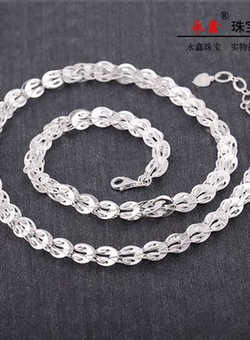 99足银纯银情人节短款银项链