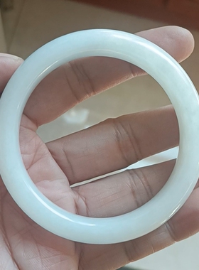 商场撤柜天然和田玉白玉手镯玉镯子 带官方鉴定证书保真品礼物g93