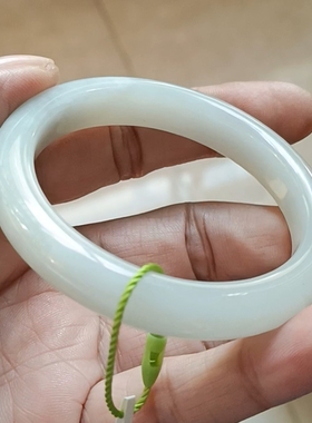 商场撤柜天然和田玉白冰手镯玉镯子 带官方鉴定证书保真品礼物g41