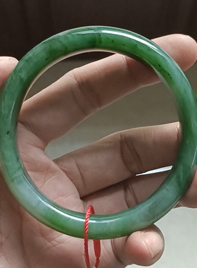 商场撤柜-天然和田玉碧玉手镯玉镯无纹裂带国家官方证书保真品n35