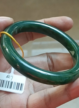 商场撤柜-天然和田玉碧玉手镯玉镯子 带国家官方证书保真品礼物q7