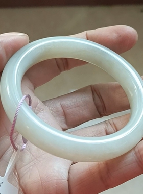 商场撤柜-天然和田玉白冰手镯玉镯子 带国家官方证书保真品礼物q6