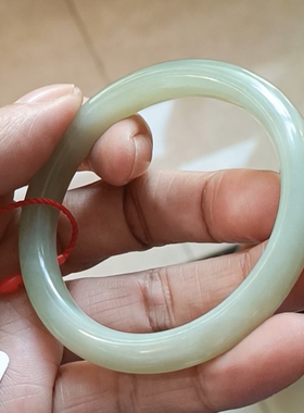 商场撤柜天然和田玉手镯圆条玉镯子 带官方鉴定证书保真品礼物g54