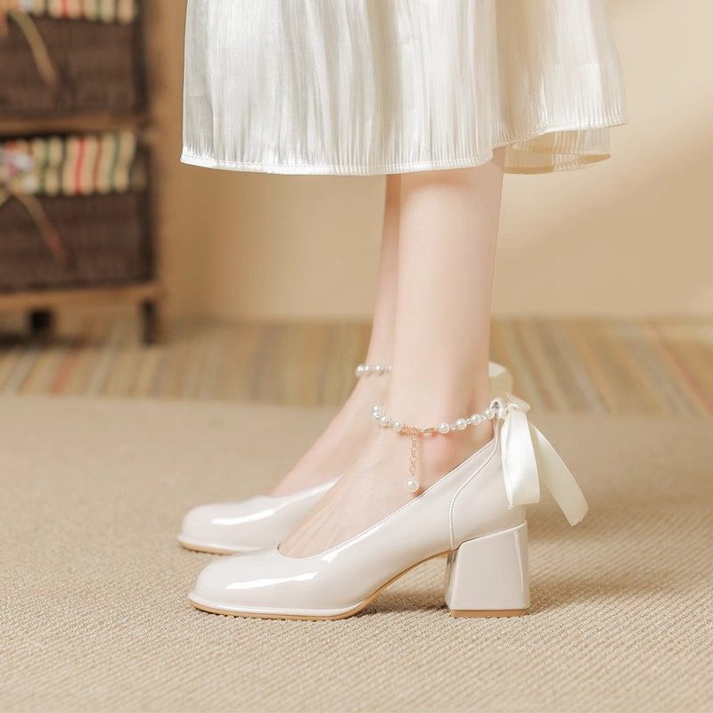 高跟鞋女新款春夏季粗跟公主婚鞋伴娘婚纱温柔仙女玛丽珍鞋晚晚风,淘宝优惠券,粉丝福利购,淘宝优惠卷