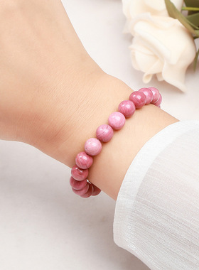 7A 级天然红木纹石手链高品原石清晰木质纹理 复古风男女同款手链