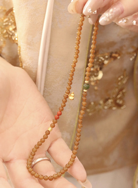 【糖韵】原创和田玉糖料碧玉南红双圈手串原创