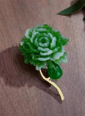 精致防走光奢华牡丹花胸针气质