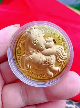 马上发财薄款仿金箔金色卡通摆件