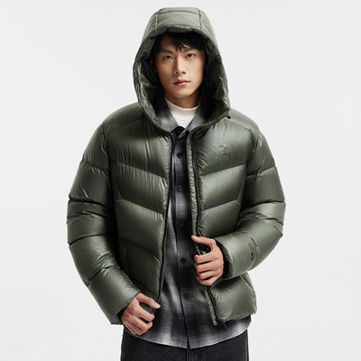 【鹅绒】骆驼羽神男装羽绒服短款面包服加厚排骨服新款防泼水外套