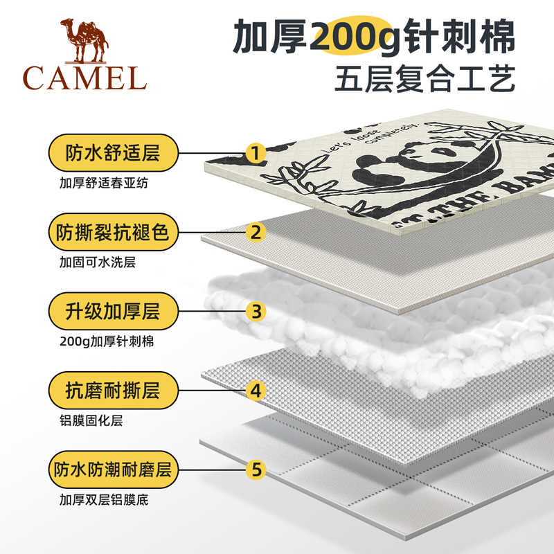 骆驼野餐垫户外露营帐篷防潮垫郊游野炊防水坐垫地垫地布加厚-图0