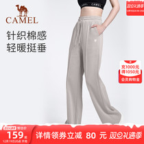 Camel Autumn Winter Casual Pants Sport Pants Women Long Pants Cotton Running Straight Drum Pants High Waist Fitness Pants Loose Yoga Pants