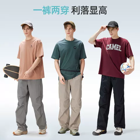 [王俊凯同款]骆驼户外速干裤登山裤男2026夏季徒步裤伞兵裤裤子女 图片 4