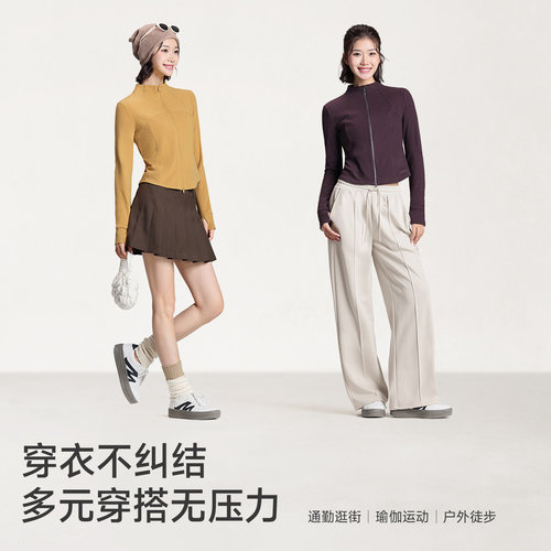 骆驼瑜伽服加绒外套修身普拉提训练显瘦德绒运动上衣26新款秋冬季 - 图3