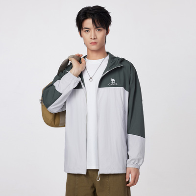 骆驼男装防晒衣男时尚透气运动薄外套钓鱼服新款海边防紫外线夏季