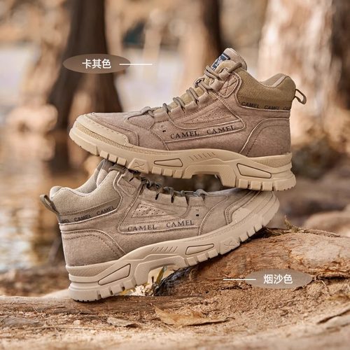 骆驼户外男鞋2025冬季新款高帮加绒运动登山徒步休闲舒适工装鞋男 - 图3