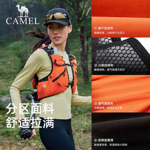 骆驼越野跑步背包运动双肩马拉松马甲户外专业徒步登山水袋背包 - 图3