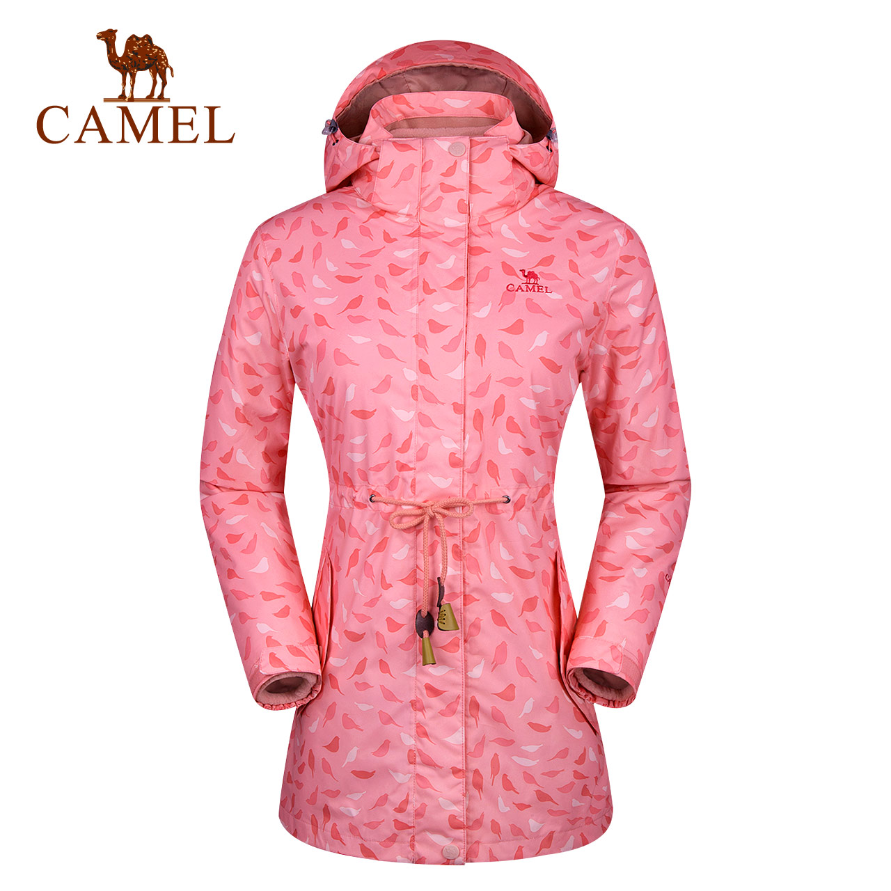 新品 中长款潮牌三合一两件套女款登山服 骆驼户外冲锋衣 2018 新品 中长款潮牌三合一两件套女款登山服 骆驼户外冲锋衣 2018