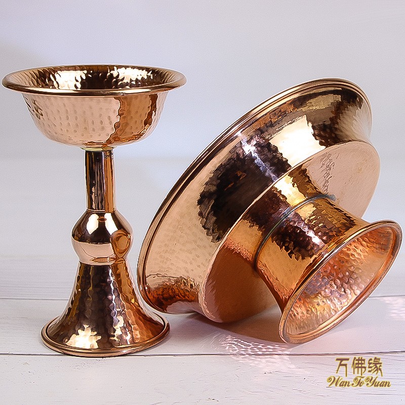 尼泊尔工艺红铜手工护法杯供水杯净水碗纯铜圣水杯供杯紫铜大小号 - 图2