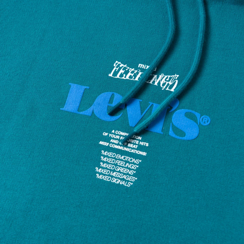 Худи с капюшоном Levi's, синие, с завязками