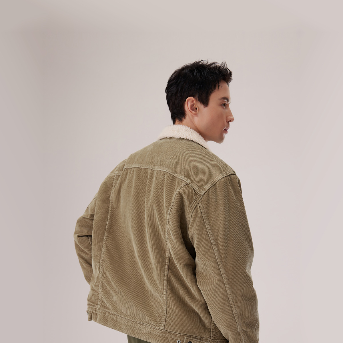 Levi's李维斯男士复古哈灵顿风翻领宽松保暖仿羊羔绒牛仔厚外套 - 图1