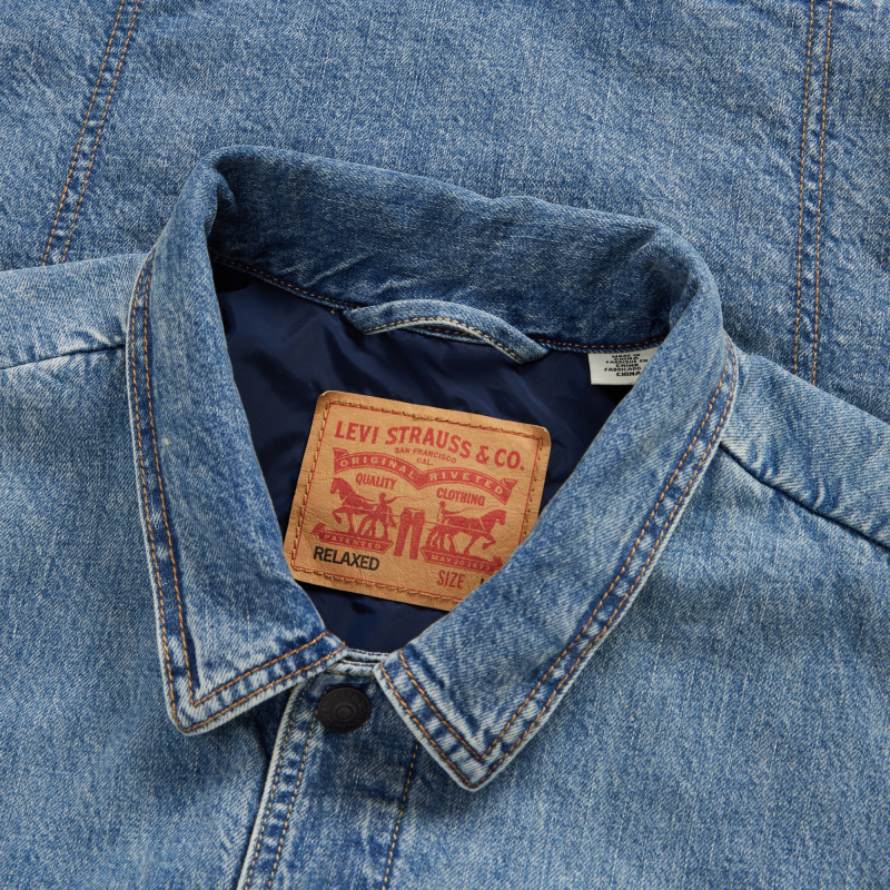 Levi's李维斯春季新款男士牛仔外套蓝色翻领时尚舒适长袖-图3