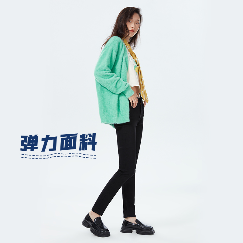 Levi's李维斯 女复古721高腰经典紧身黑色美式小脚窄版牛仔裤 - 图1