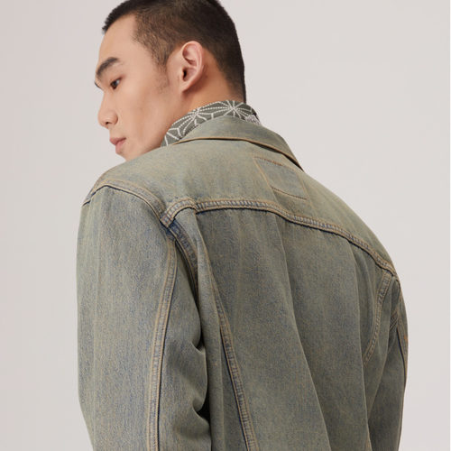 Levi's李维斯男士美式简约复古水洗做旧休闲翻领宽松牛仔夹克外套 - 图2