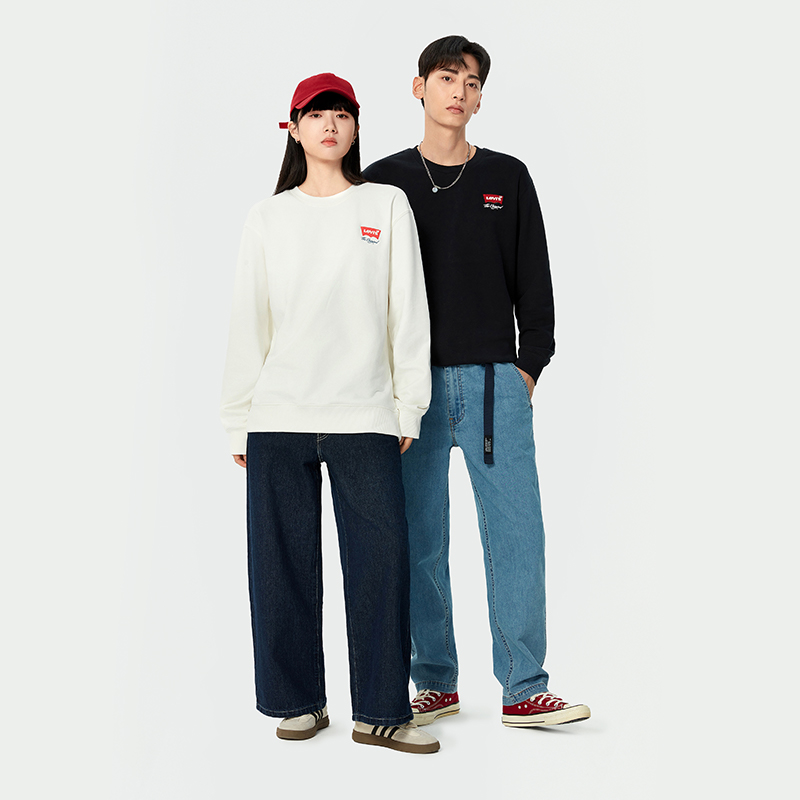 【商场同款】Levi's李维斯24夏季新款男士LOGO圆领卫衣A9219-0000-图0