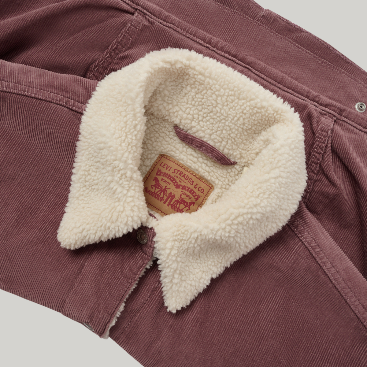 Levi's李维斯女士美式复古巴恩风宽松灯芯绒仿羊羔绒休闲厚外套 - 图1