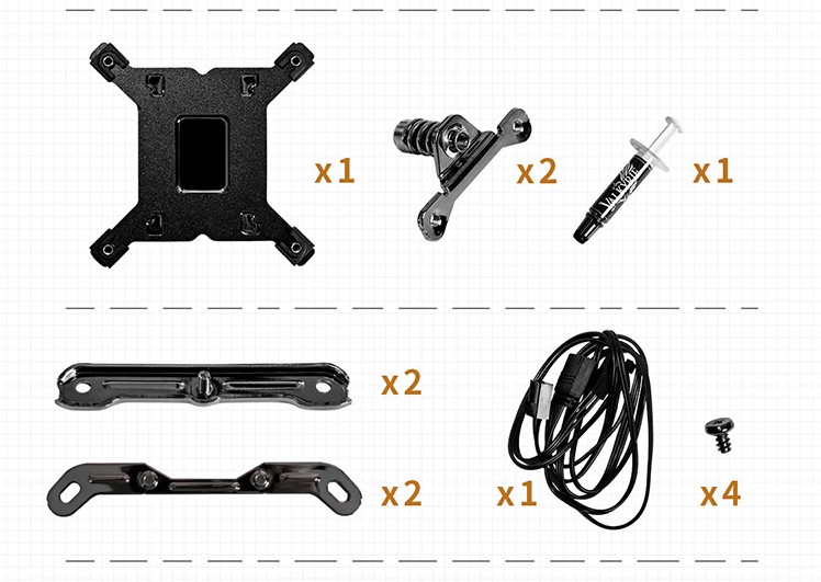 VK瓦尔基里GL360W水冷CPU散热器GL240电脑ARGB黑白色13代1700扣具 - 图1