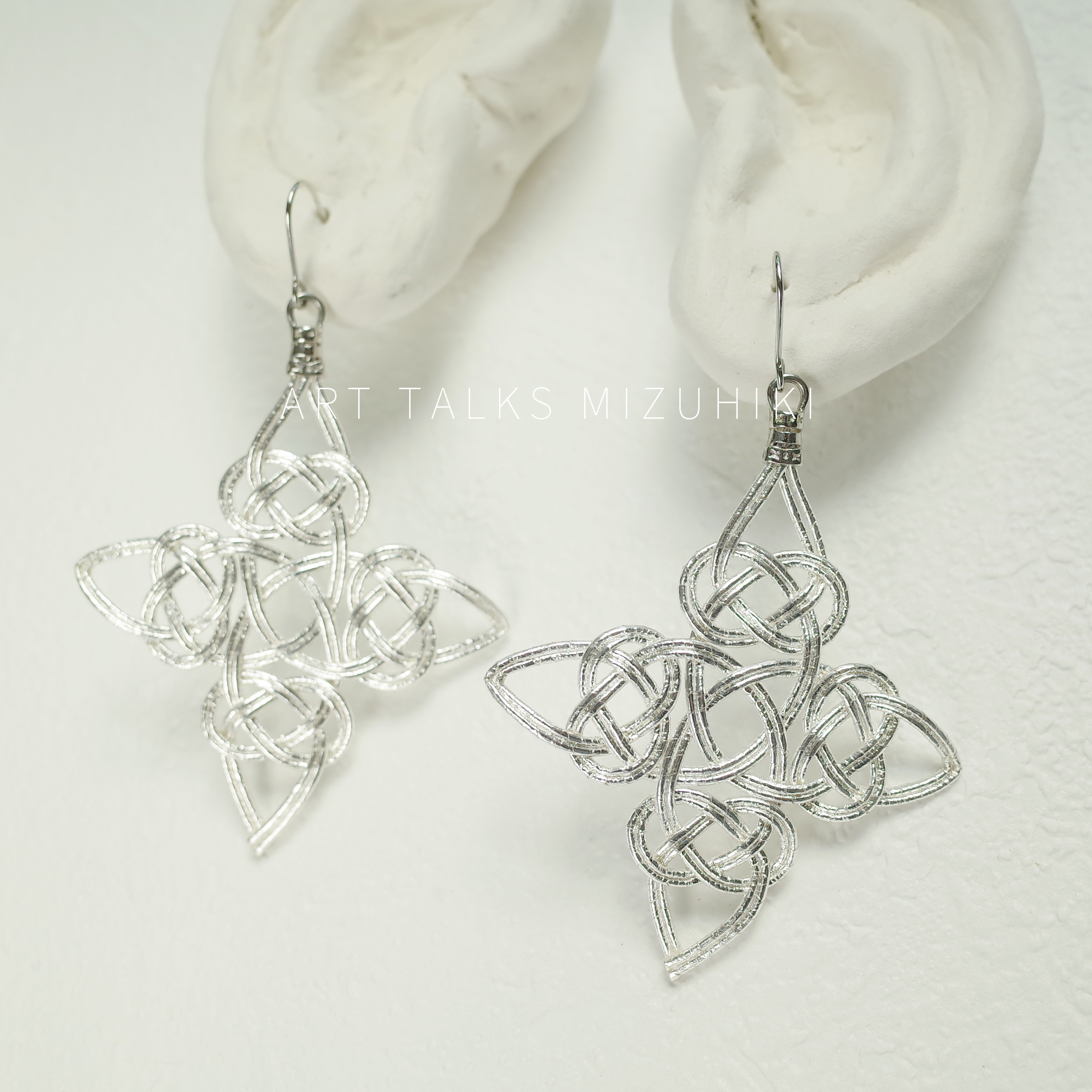 「银星」日本水引细工手工制作 原创设计 耳饰 - 图0