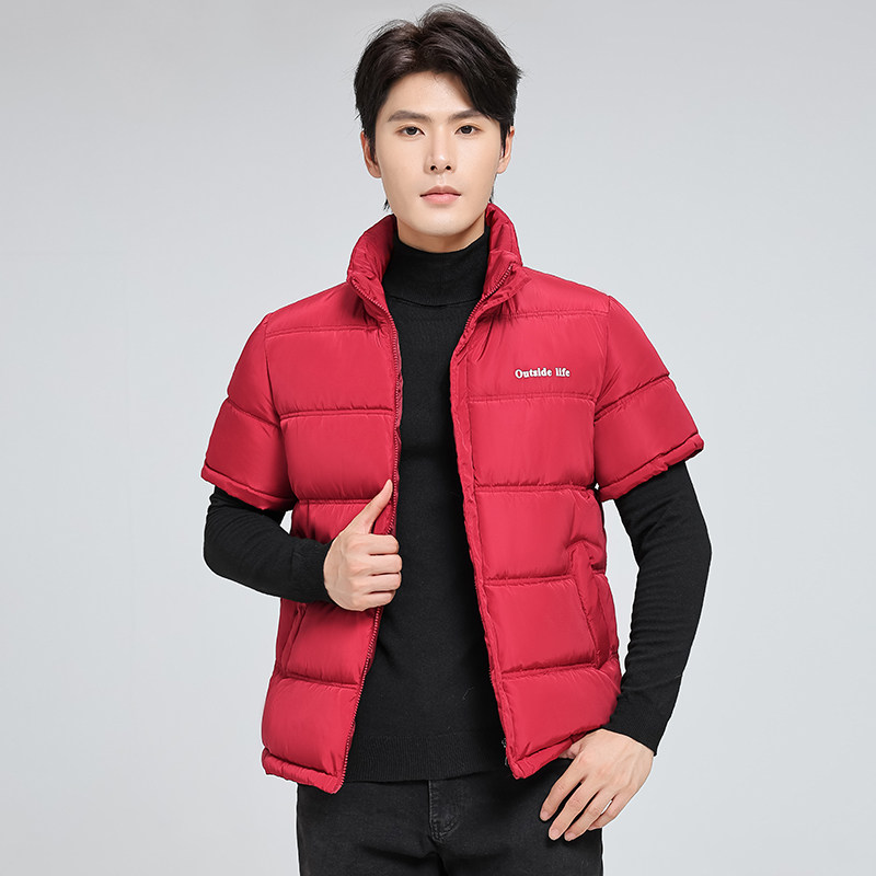 羽绒棉服男士半袖马甲胖子冬季保暖带袖棉袄宽松大码短袖背心坎肩,淘宝优惠券,粉丝福利购,淘宝优惠卷