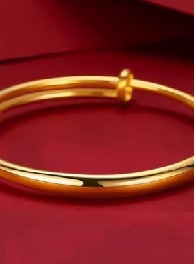香港雪禧泥鳅背推拉手镯金包银经典时尚简约百搭手环节日送礼物