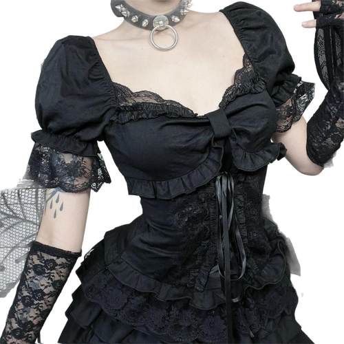 Lastself恶魔芭比哥特十字架吊坠蛋糕短裤裙防走光蓬蓬裙辣妹套装 - 图3