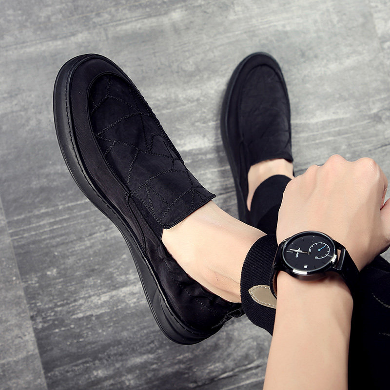 男鞋2025年新款潮一脚蹬豆豆鞋子男休闲鞋男帆布鞋男套脚懒人鞋,淘宝优惠券,粉丝福利购,淘宝优惠卷