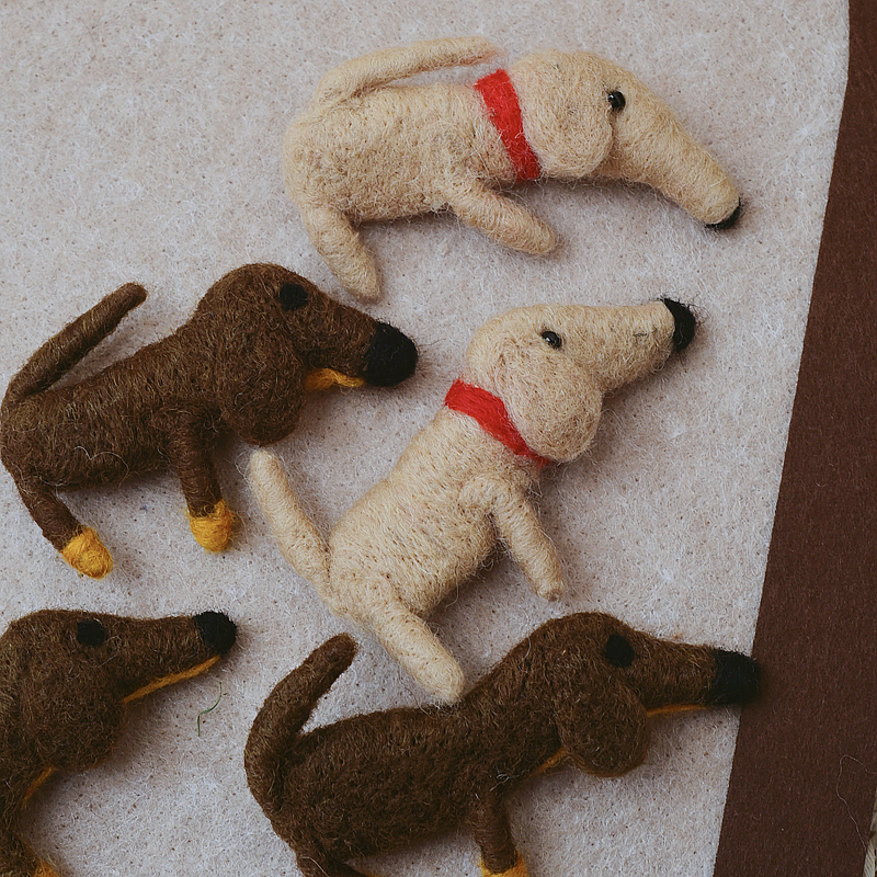 尼泊尔手工羊毛毡胸针可爱卡通毛绒别针绵羊徽章情侣配饰品爱心 - 图2