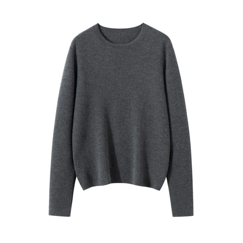 极简风山羊绒衫女圆领宽松长袖加厚百搭针织衫打底套头毛衣,淘宝优惠券,粉丝福利购,淘宝优惠卷