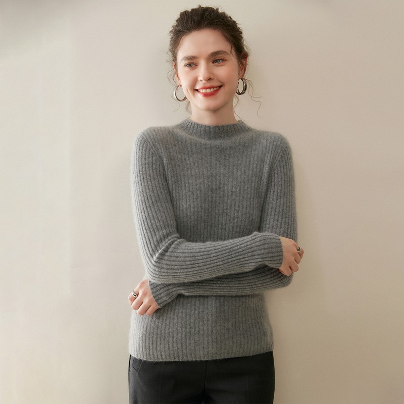 小山羊绒衫女半高领套头修身针织打底衫通勤穿搭毛衣内搭,淘宝优惠券,粉丝福利购,淘宝优惠卷
