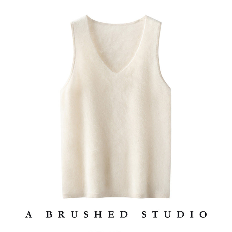 山羊绒衫女V领无袖吊带针织背心保暖羊绒马甲纯色上衣内搭,淘宝优惠券,粉丝福利购,淘宝优惠卷