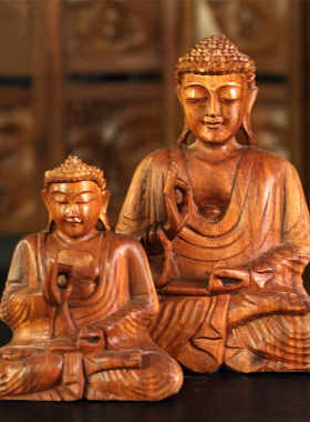 壁虎屋佛像居家手工木雕印尼进口家居摆件工艺品